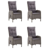 5 Piece Garden Dining Set Grey - Side View