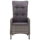 5 Piece Garden Dining Set Grey - 45-Degree Angle