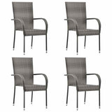 5 Piece Garden Dining Set Grey - Side View
