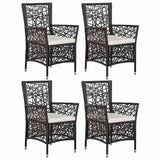 5 Piece Garden Dining Set Brown