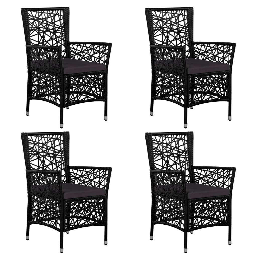 5 Piece Garden Dining Set Black