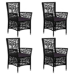 5 Piece Garden Dining Set Black