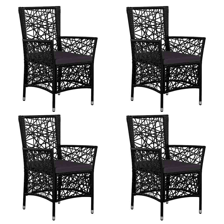 5 Piece Garden Dining Set Black