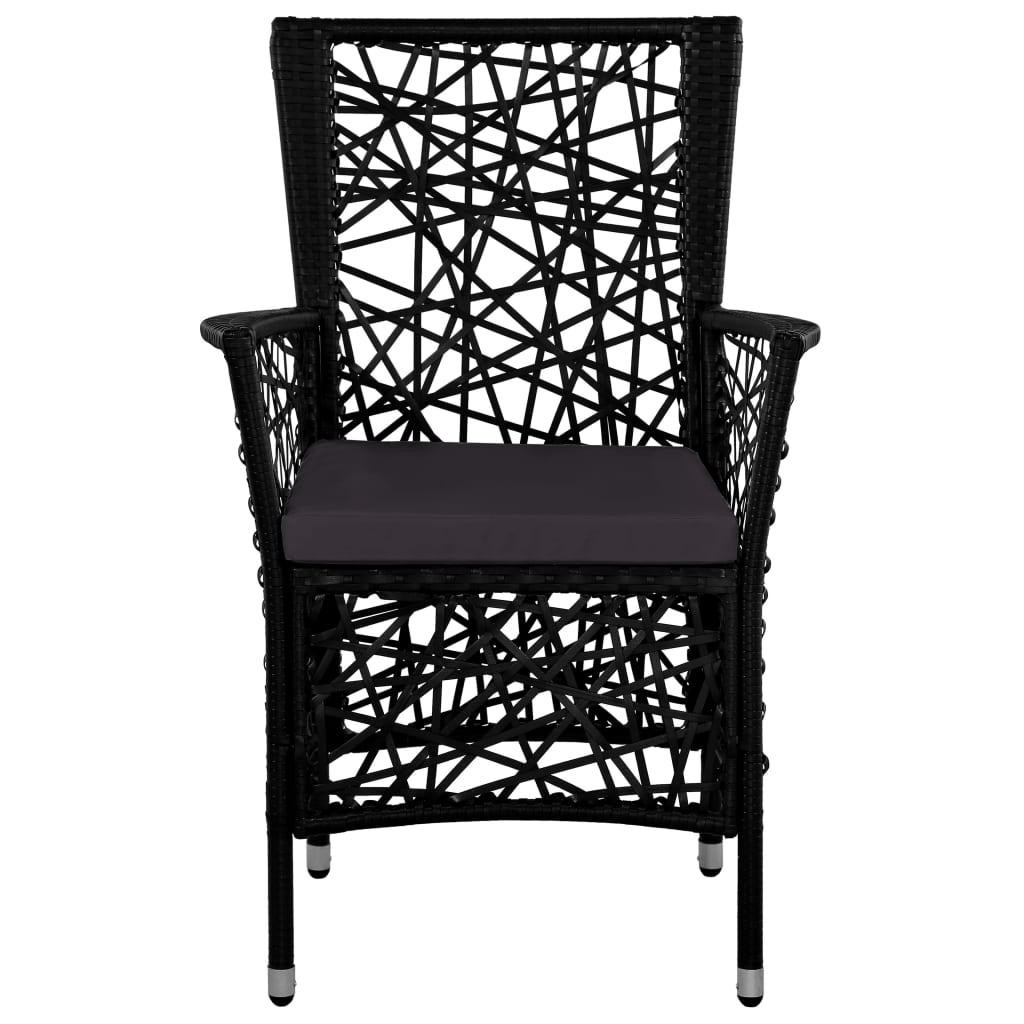 5 Piece Garden Dining Set Black