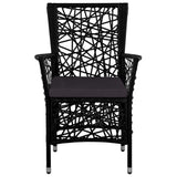 5 Piece Garden Dining Set Black - Top-Down View