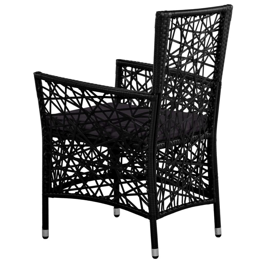 5 Piece Garden Dining Set Black