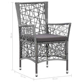 5 Piece Garden Dining Set Grey