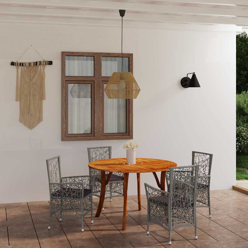 5 Piece Garden Dining Set Grey