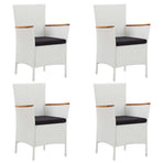 5 Piece Garden Dining Set White