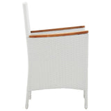 5 Piece Garden Dining Set White - Top-Down View