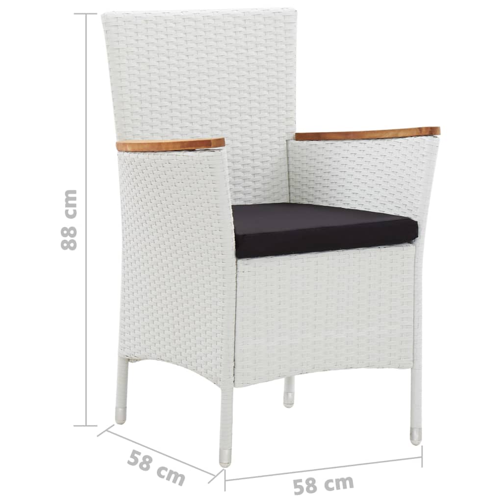 5 Piece Garden Dining Set White