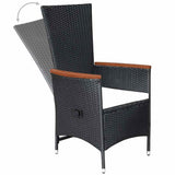5 Piece Garden Dining Set Black - 45-Degree Angle