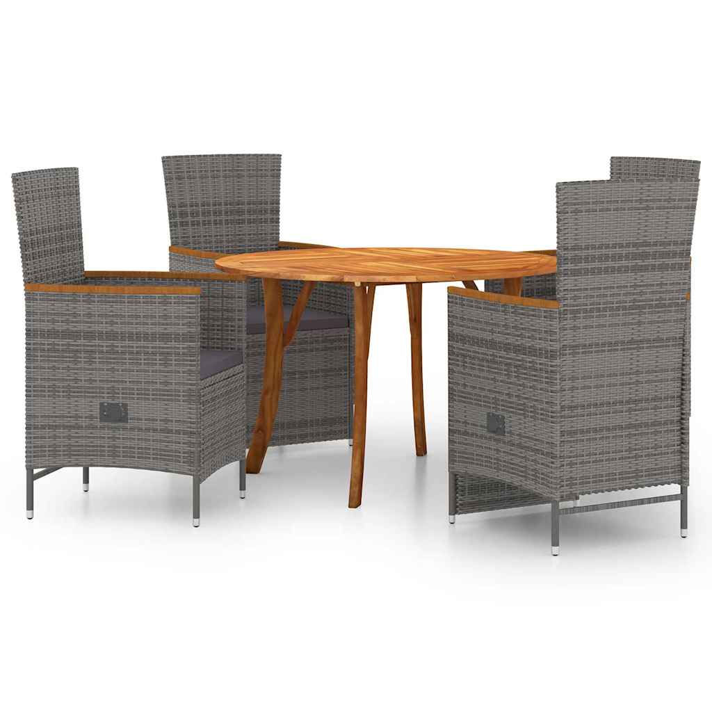 5 Piece Garden Dining Set Grey