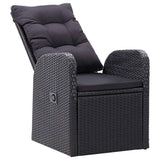 5 Piece Garden Dining Set Black - Top-Down View