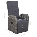 5 Piece Garden Dining Set Grey - Extra Image