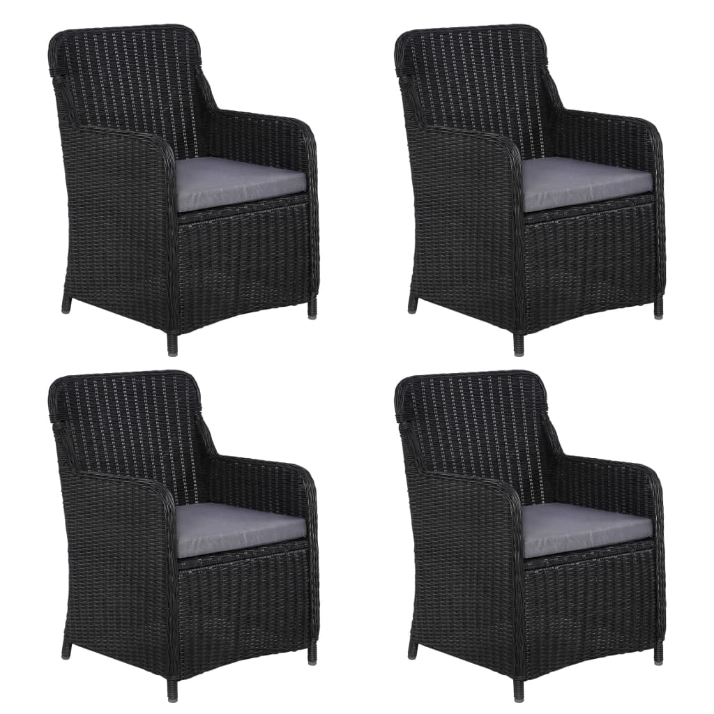 5 Piece Garden Dining Set Black
