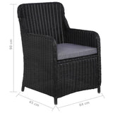 5 Piece Garden Dining Set Black - Extra Image