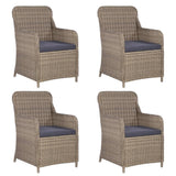 5 Piece Garden Dining Set Brown