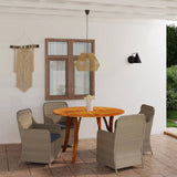 5 Piece Garden Dining Set Brown