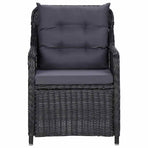 5 Piece Garden Dining Set Black