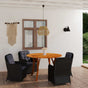 5 Piece Garden Dining Set Black