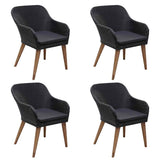 5 Piece Garden Dining Set Black - Side View