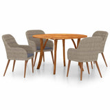 5 Piece Garden Dining Set Brown