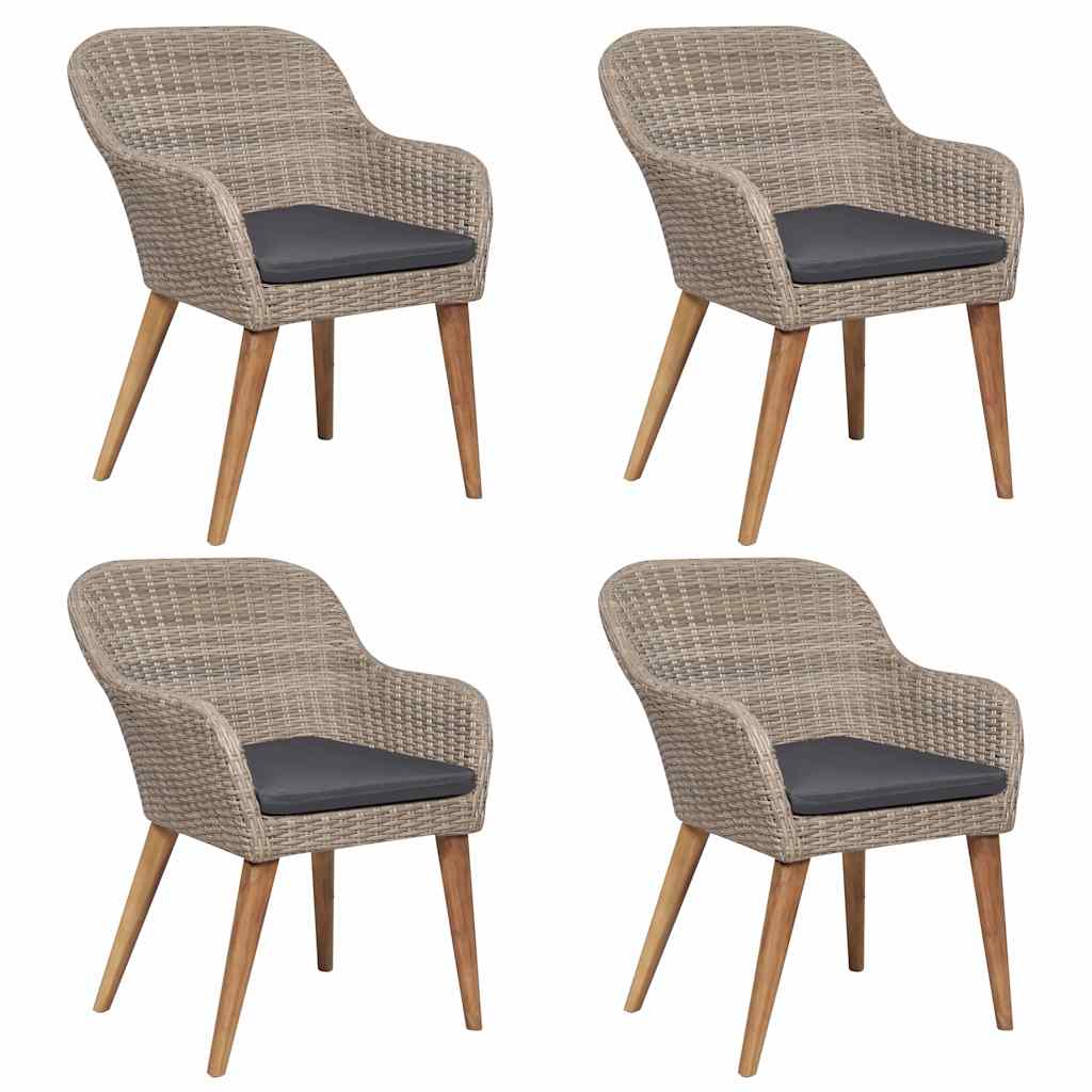 5 Piece Garden Dining Set Brown
