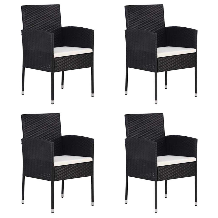 5 Piece Garden Dining Set Black