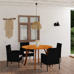 5 Piece Garden Dining Set Black