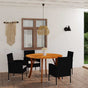5 Piece Garden Dining Set Black