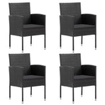 5 Piece Garden Dining Set Black