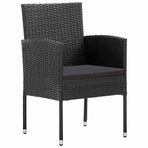 5 Piece Garden Dining Set Black