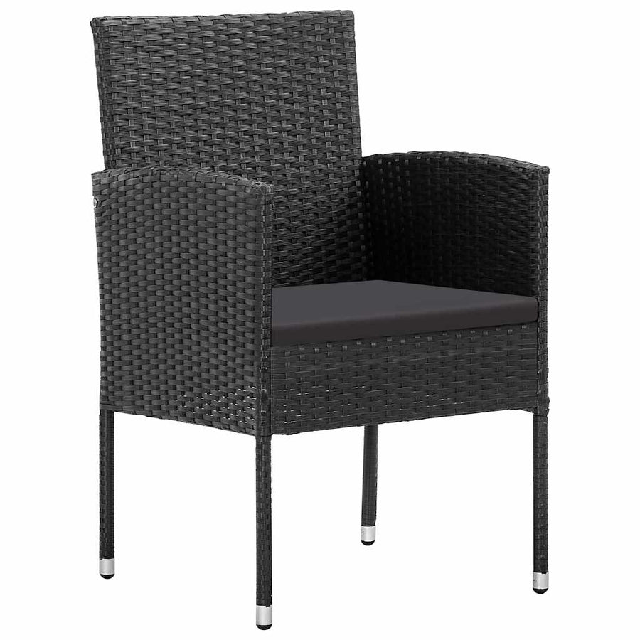 5 Piece Garden Dining Set Black
