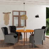 5 Piece Garden Dining Set Light Grey
