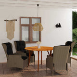 5 Piece Garden Dining Set Brown