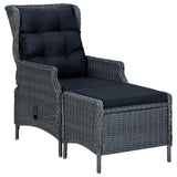 5 Piece Garden Dining Set Dark Grey - Side View