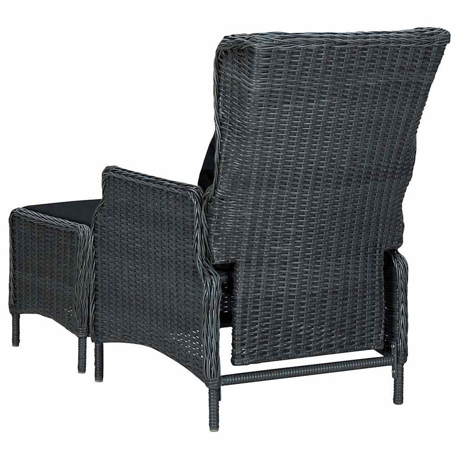 5 Piece Garden Dining Set Dark Grey