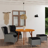 5 Piece Garden Dining Set Dark Grey