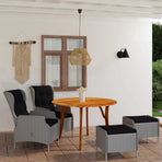 5 Piece Garden Dining Set Light Grey