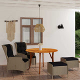 5 Piece Garden Dining Set Brown