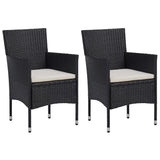 3 Piece Garden Dining Set Black - Close-Up Angle
