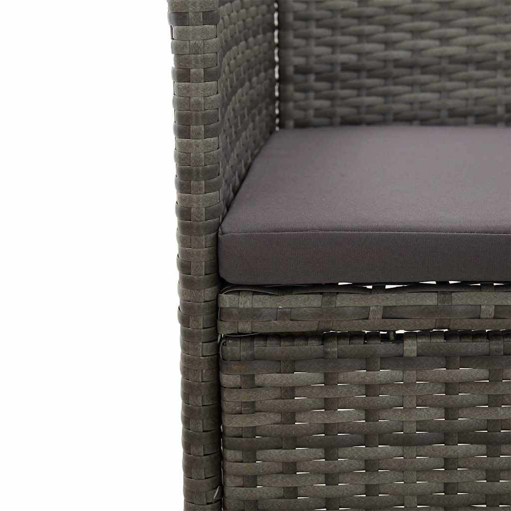 3 Piece Garden Dining Set Grey