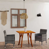 3 Piece Garden Dining Set Grey