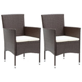 3 Piece Garden Dining Set Brown - Close-Up Angle