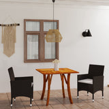 3 Piece Garden Dining Set Brown