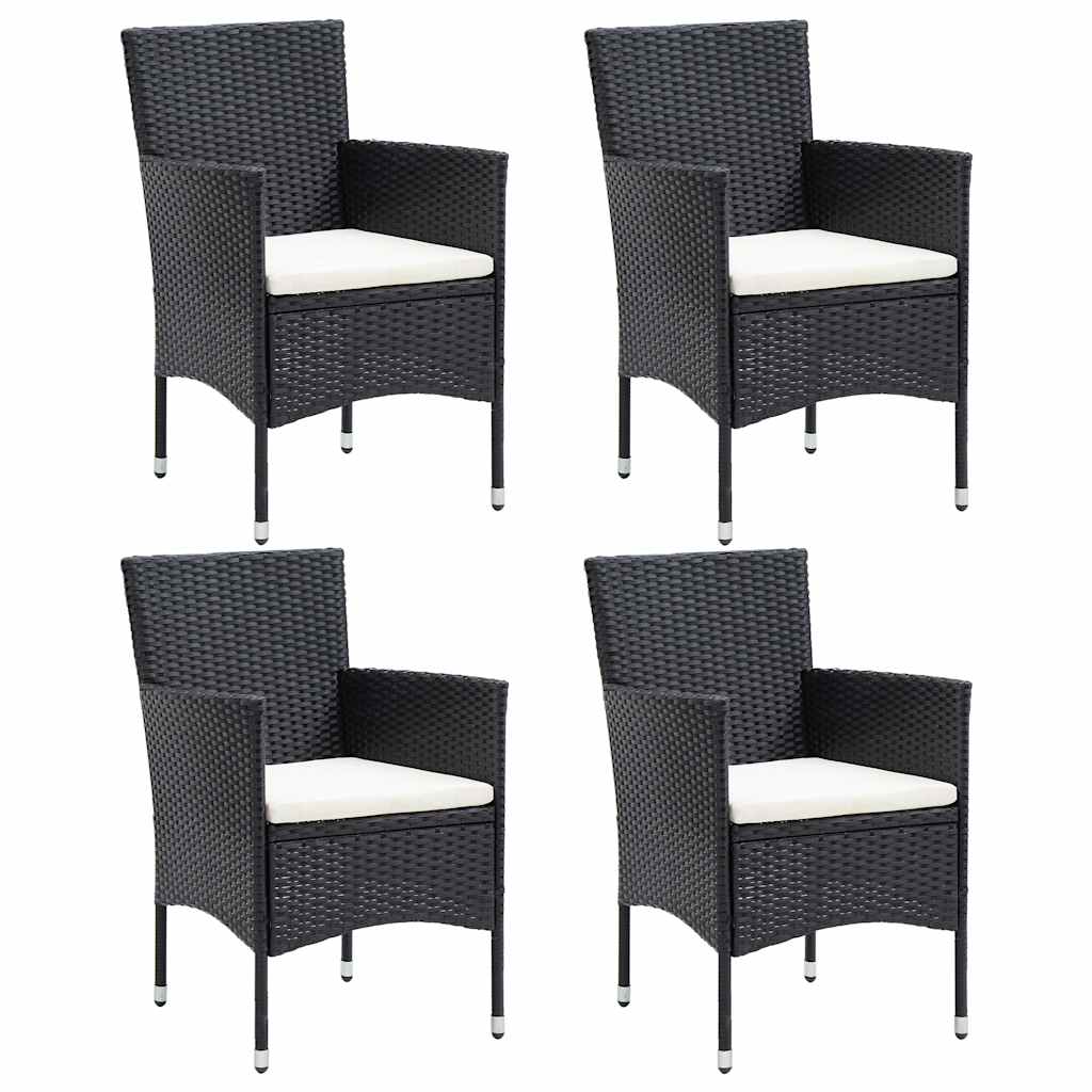 5 Piece Garden Dining Set Black