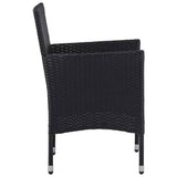 5 Piece Garden Dining Set Black - Rear View