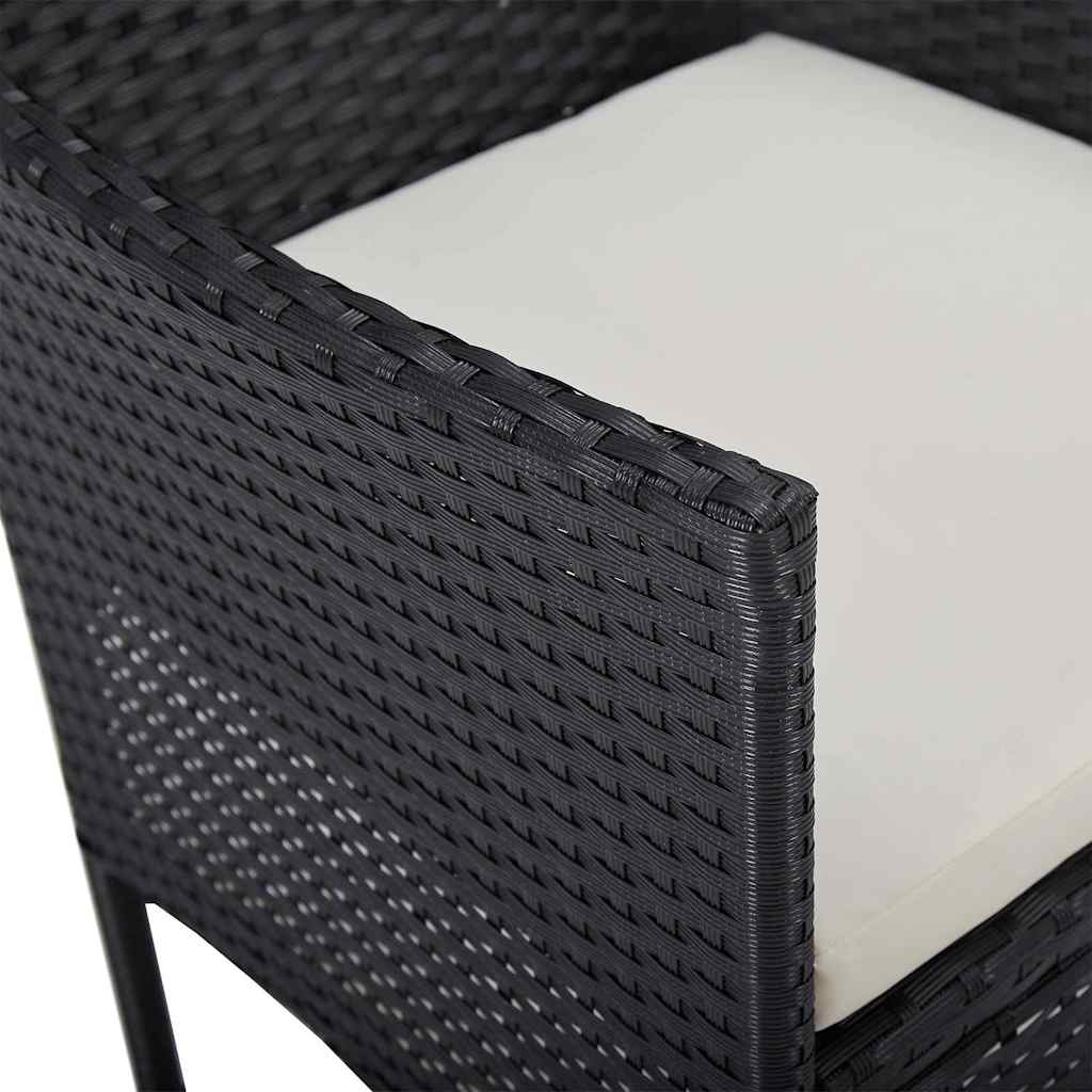 5 Piece Garden Dining Set Black