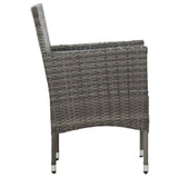 5 Piece Garden Dining Set Grey - Rear View